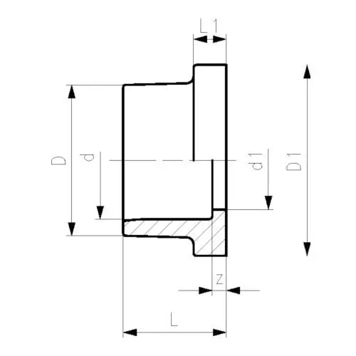 Винипласт втулка под фланец 200x10x112 мм НПВХ DIN EN ISO 1452-3
